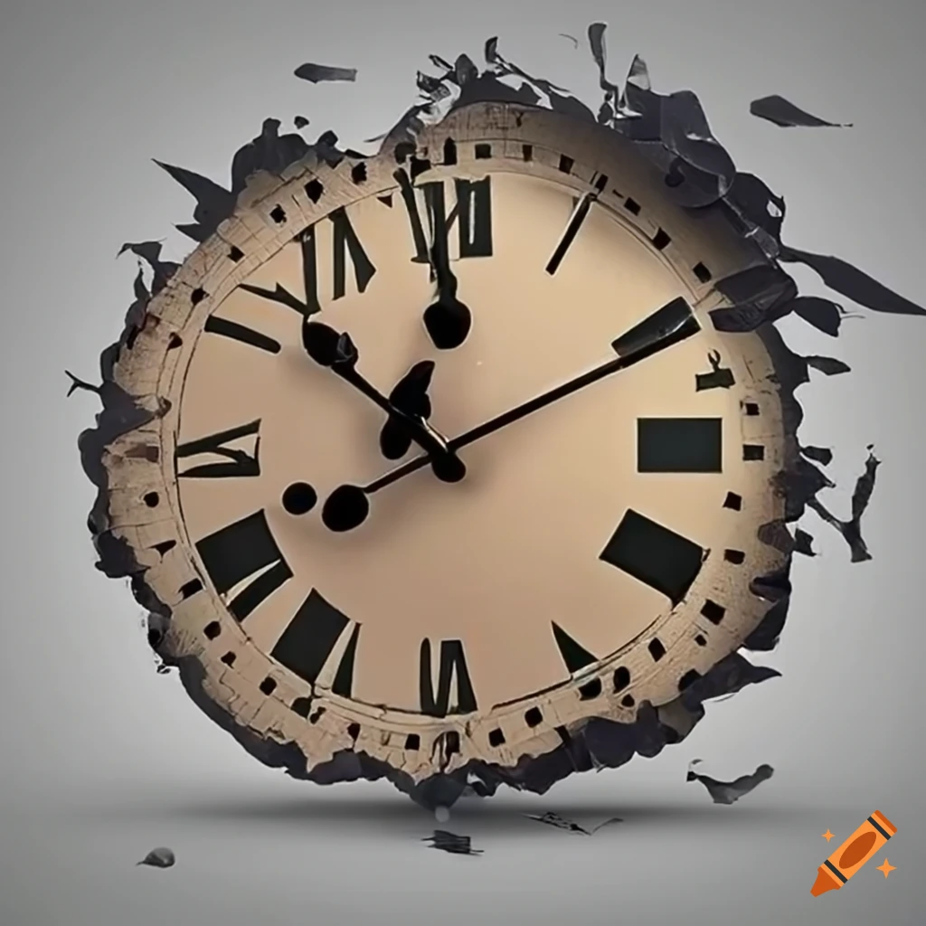 Photo Of A Broken Clock On Craiyon