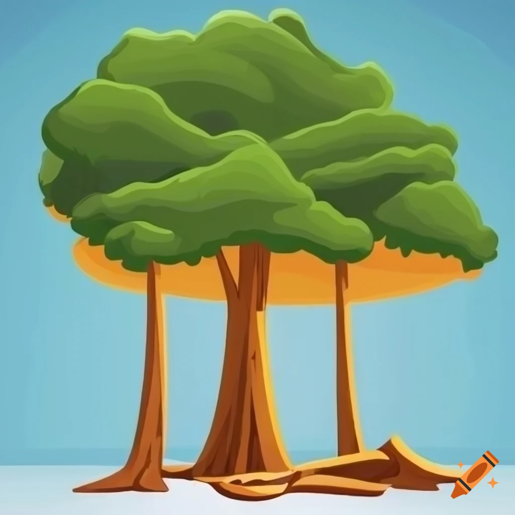 cartoon-illustration-of-a-redwood-tree-on-craiyon