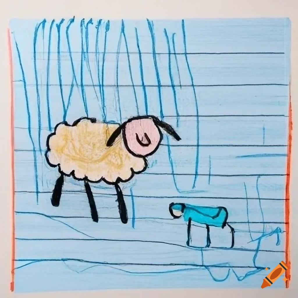 drawing worksheet for preschool kids with easy gaming level of difficulty.  Simple educational game for kids. Illustration of funny sheep eating a  flower for toddlers Stock Illustration | Adobe Stock