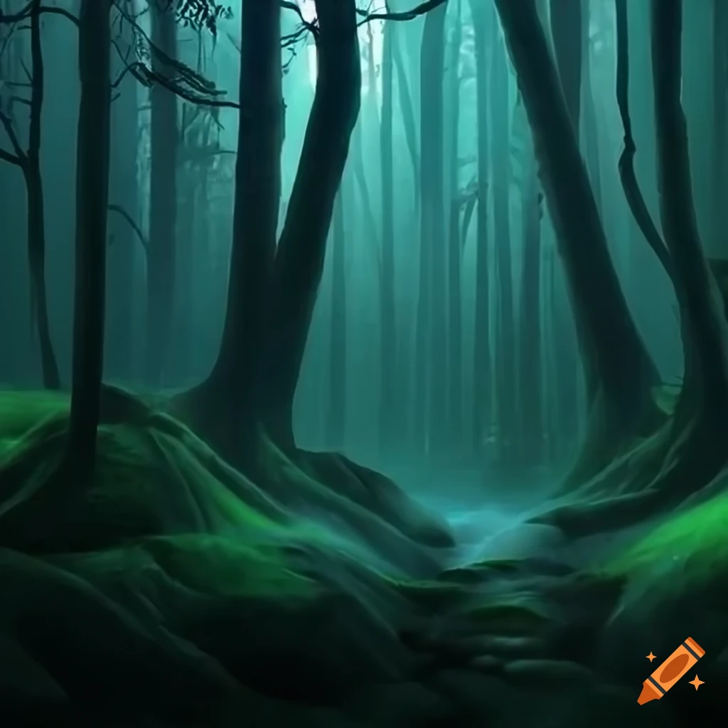 photo realistic image of a mystical forest