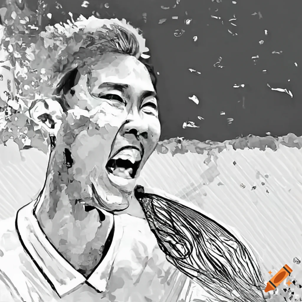 Lee Chong Wei screaming on the badminton court