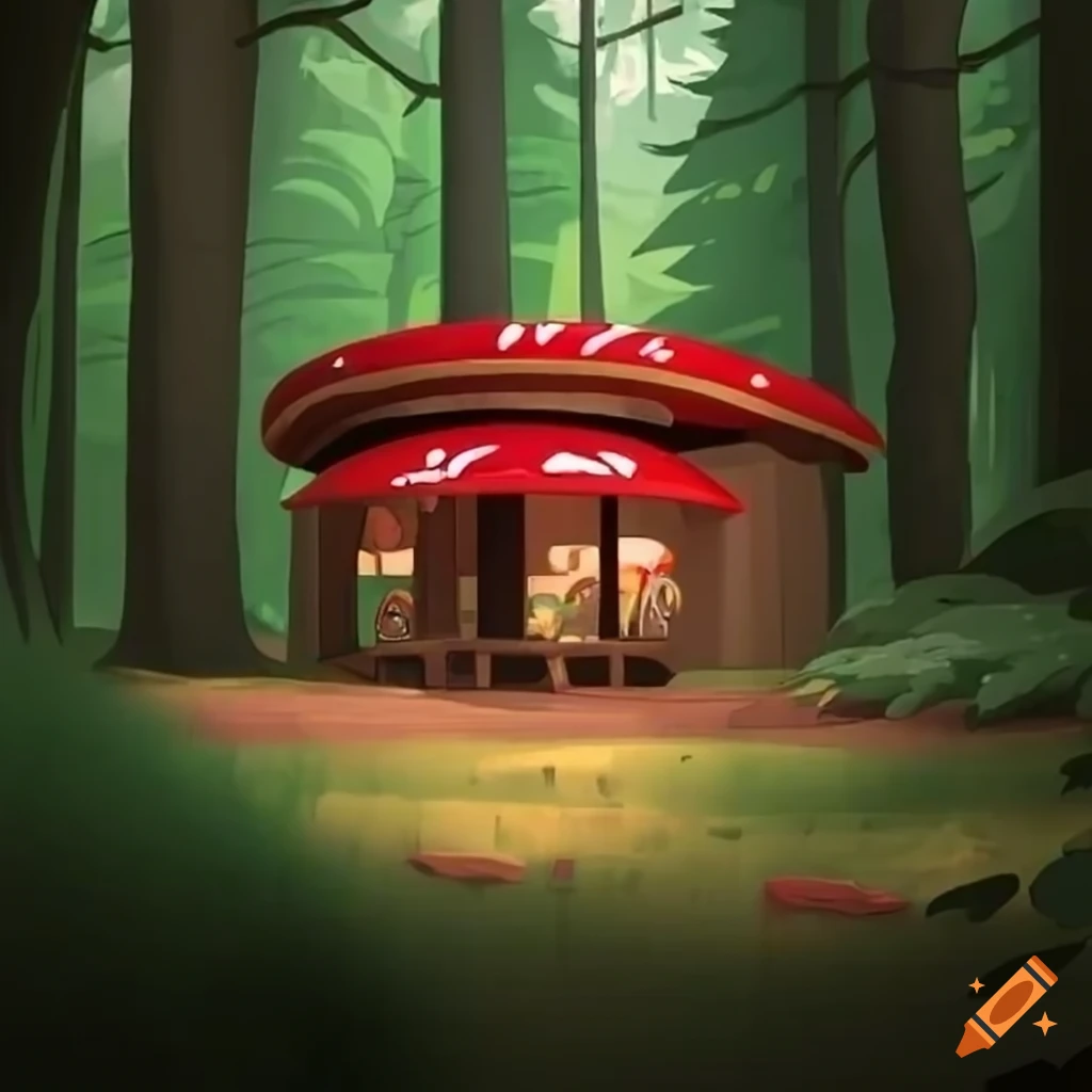 outdoor dining at Pizza Hut in the forest
