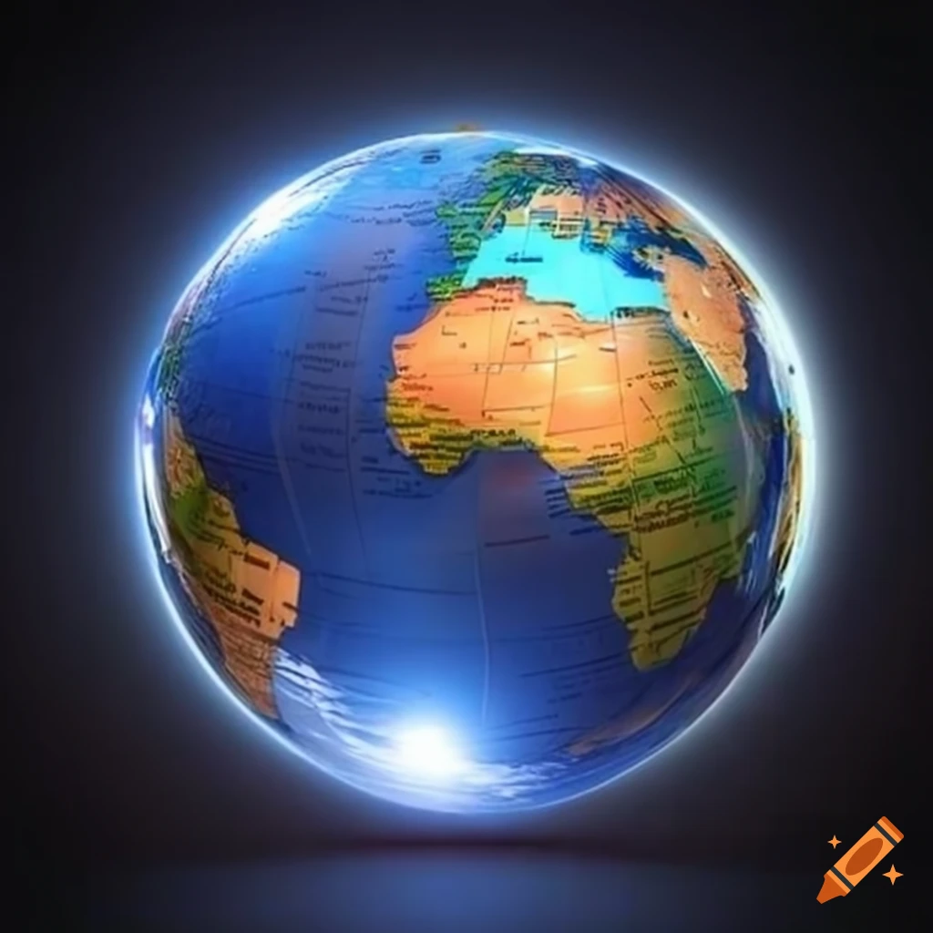 shining world globe with lights