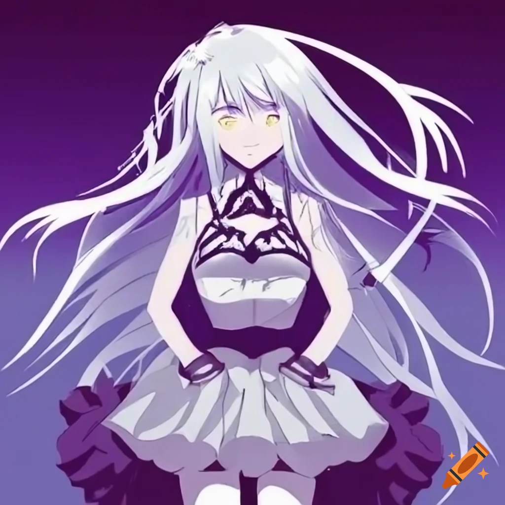 Download Two Anime Characters With White Hair And Purple Eyes