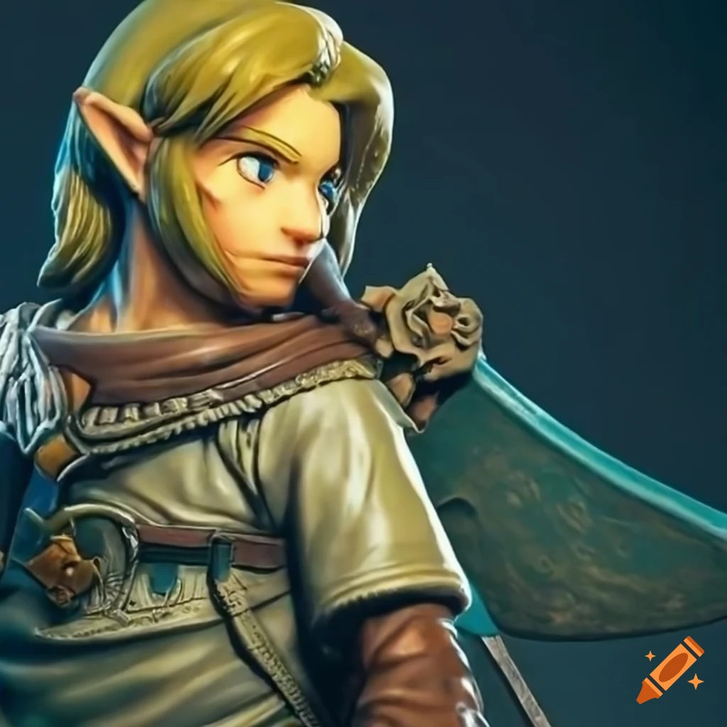 sculpture of Link from Hyrule by Norman Rockwell
