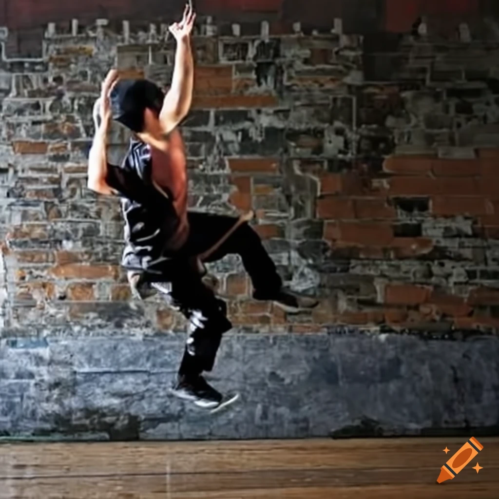 parkour athlete performing a powerful move