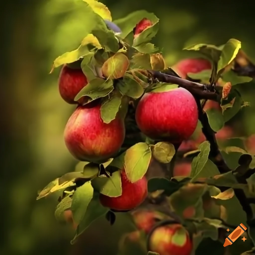 vibrant red apples on a remarkable apple tree in a lush orchard