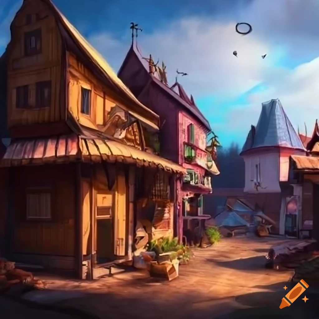 village marketplace with a wide variety of goods