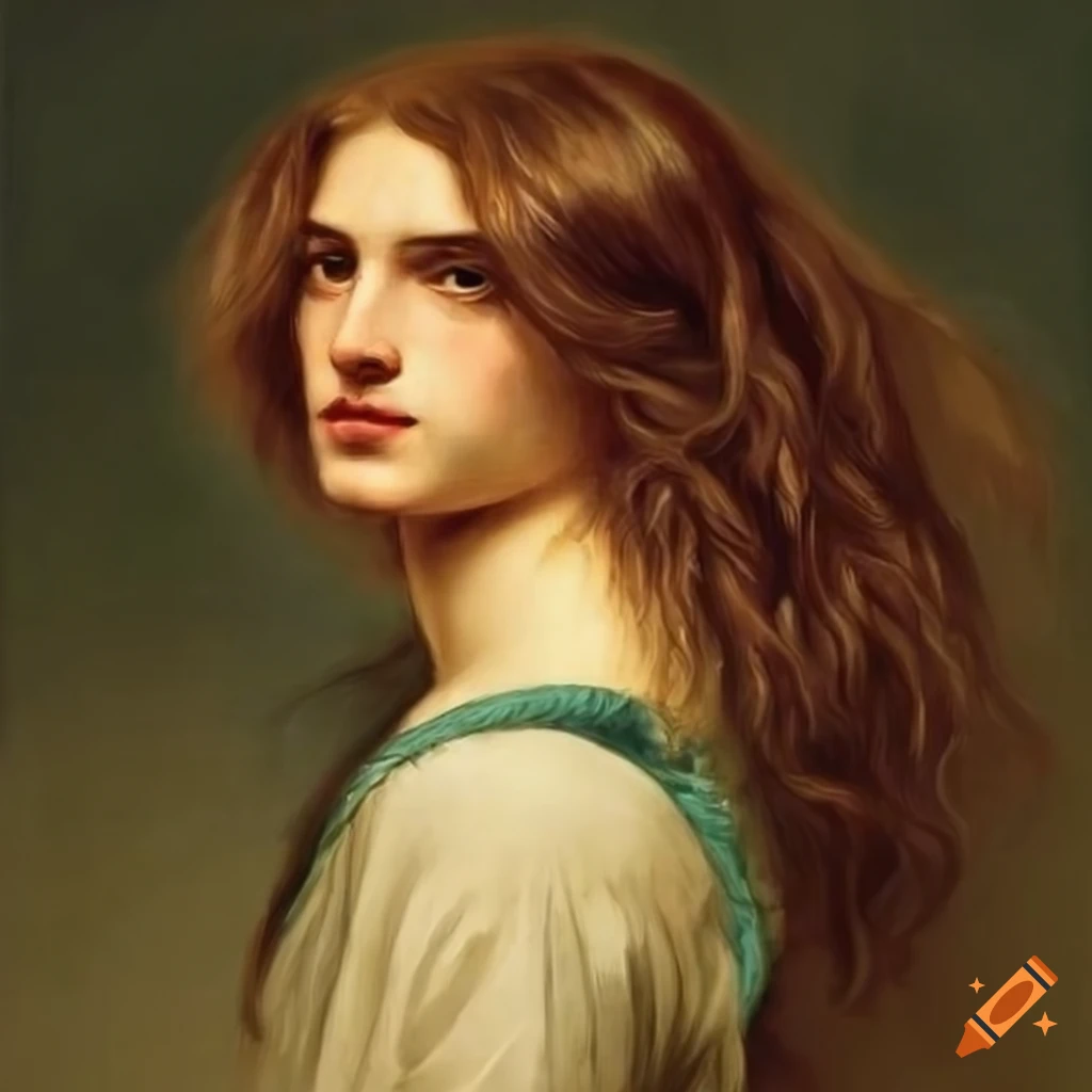 portrait of a young man with long hair