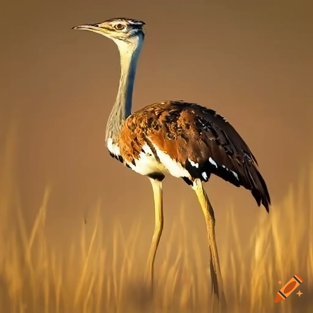 Great Indian Bustard Bird Photograph On Craiyon
