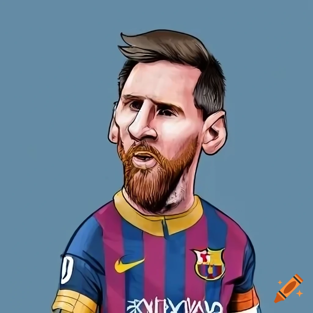 Dynamic Lionel Messi Cartoon Sticker Masterful Dribble Display | MUSE AI