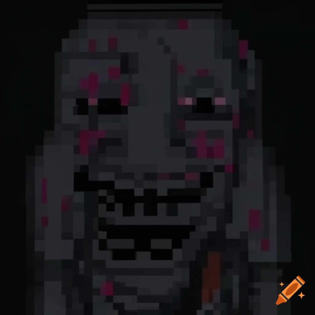 pixel art with a scary theme