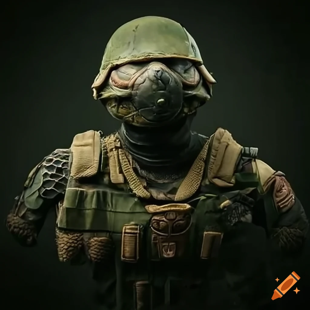 tortoise in military gear