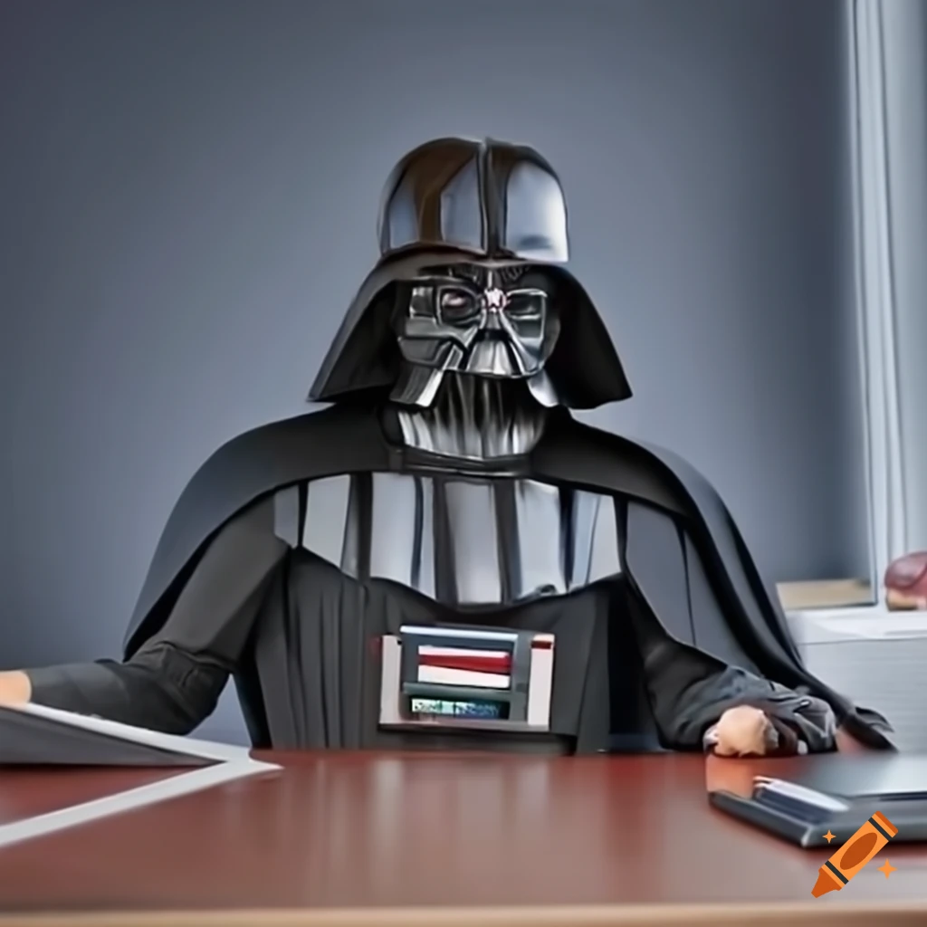 Darth Vader in an office setting on Craiyon