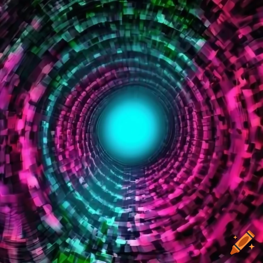 3D abstract wormhole illusion