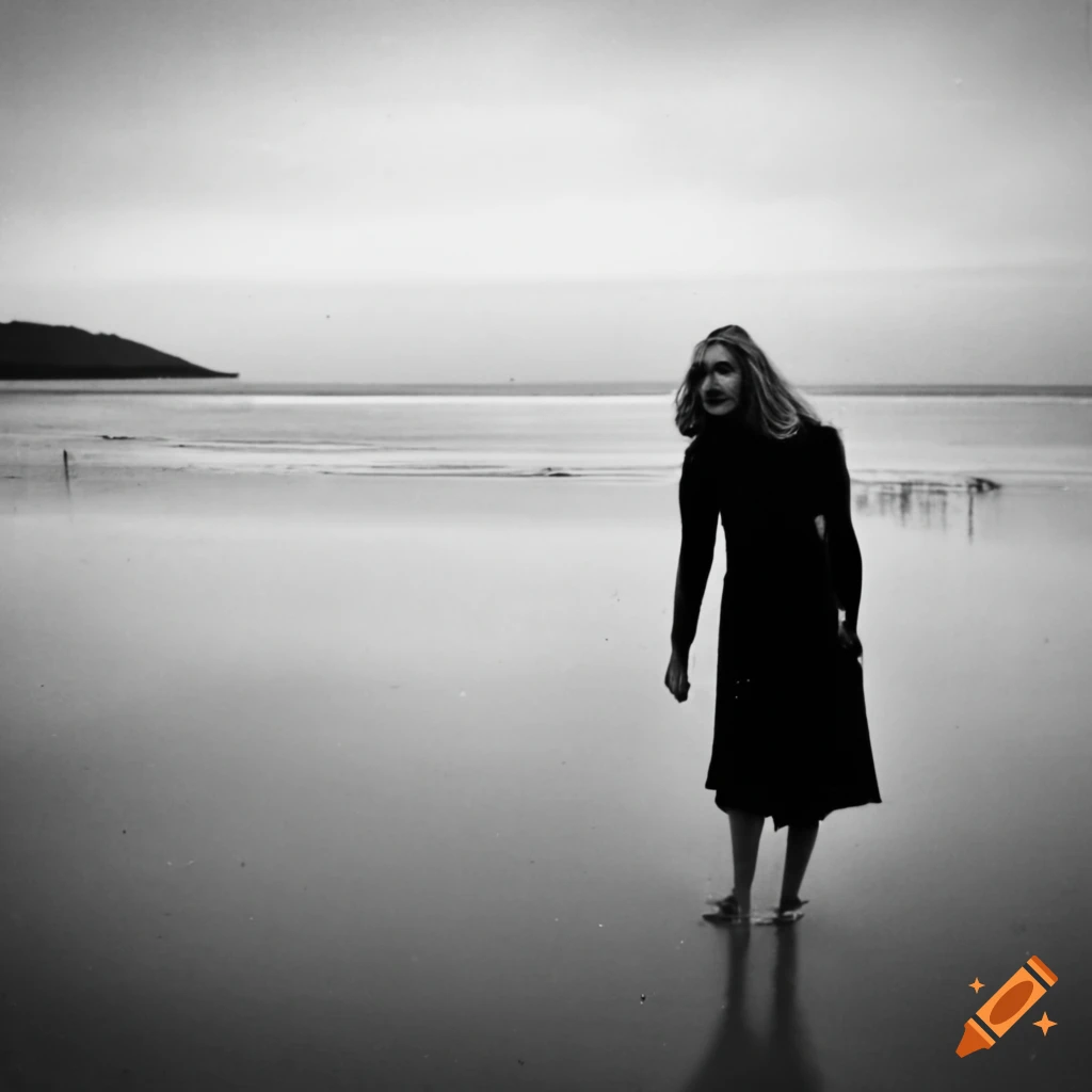 Sylvia plath on the beach on Craiyon