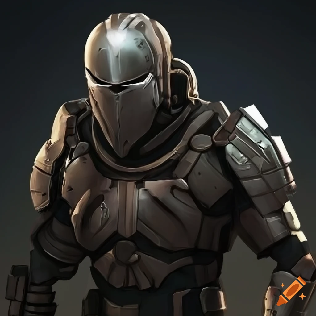 sci-fi soldier knight artwork