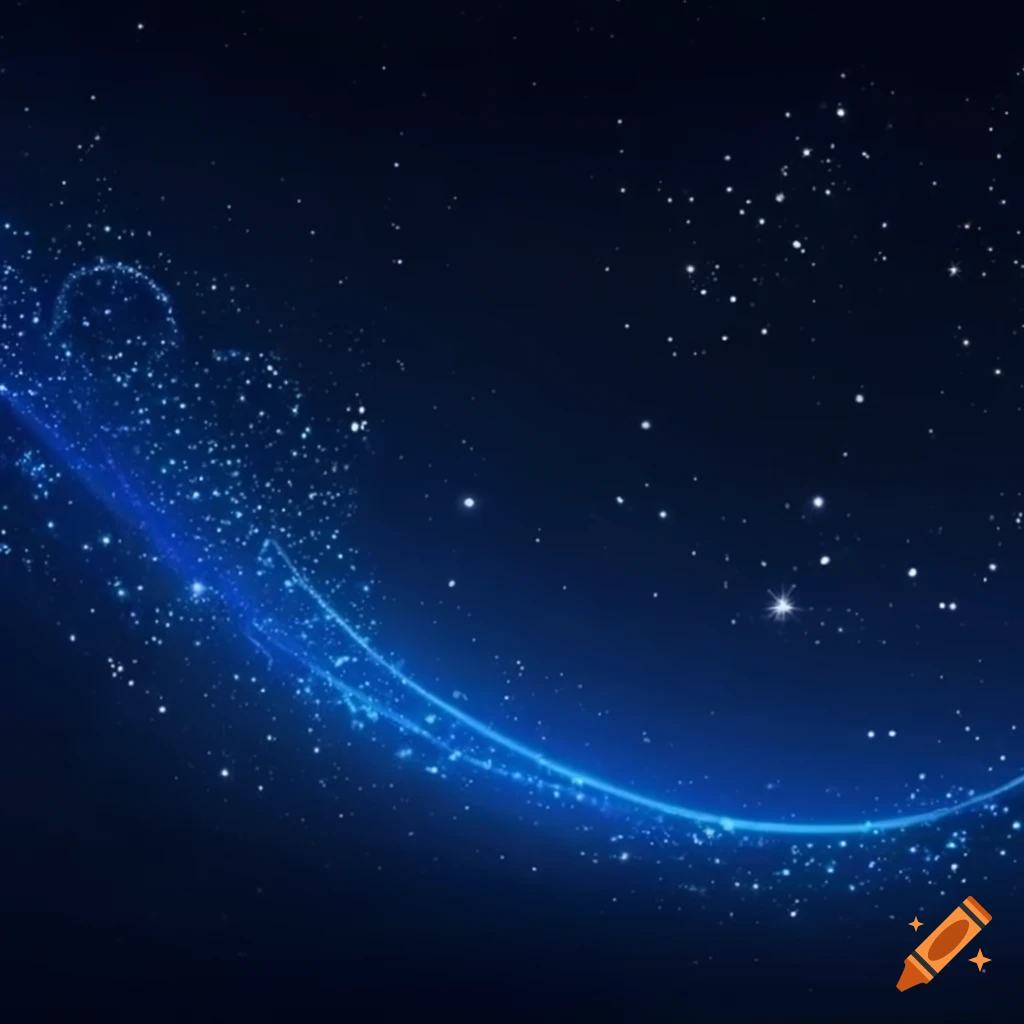 night sky with music waves and sparkling constellations