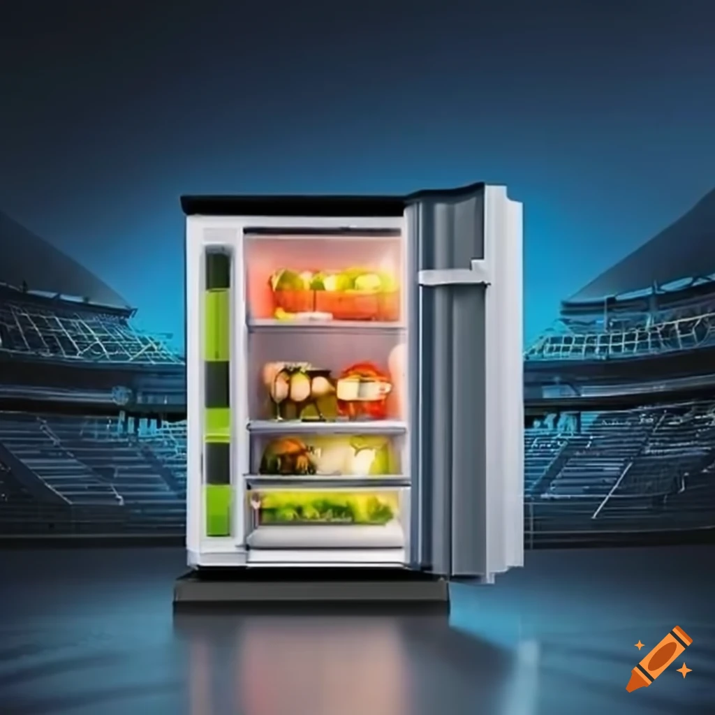 refrigerator in a soccer stadium