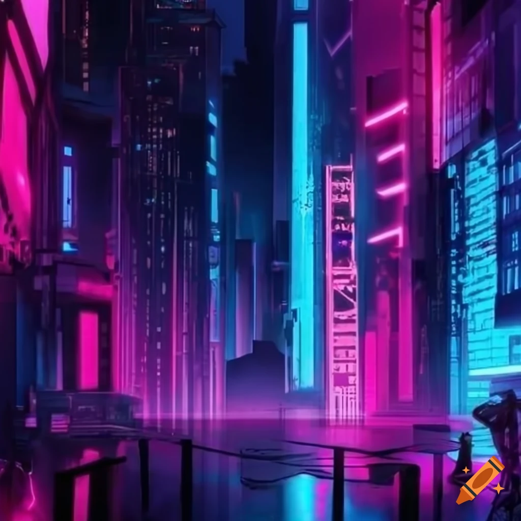 Create a stunning cinematic big anime wallpaper featuring a mesmerizing  futuristic cityscape with towering skyscrapers, vibrant neon lights  illuminating the bustling streets below, and an awe-inspiring anime  protagonist standing confidently at the