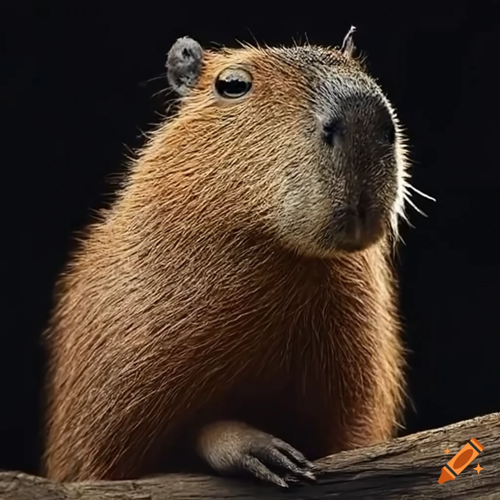 capybara with a frog on its head