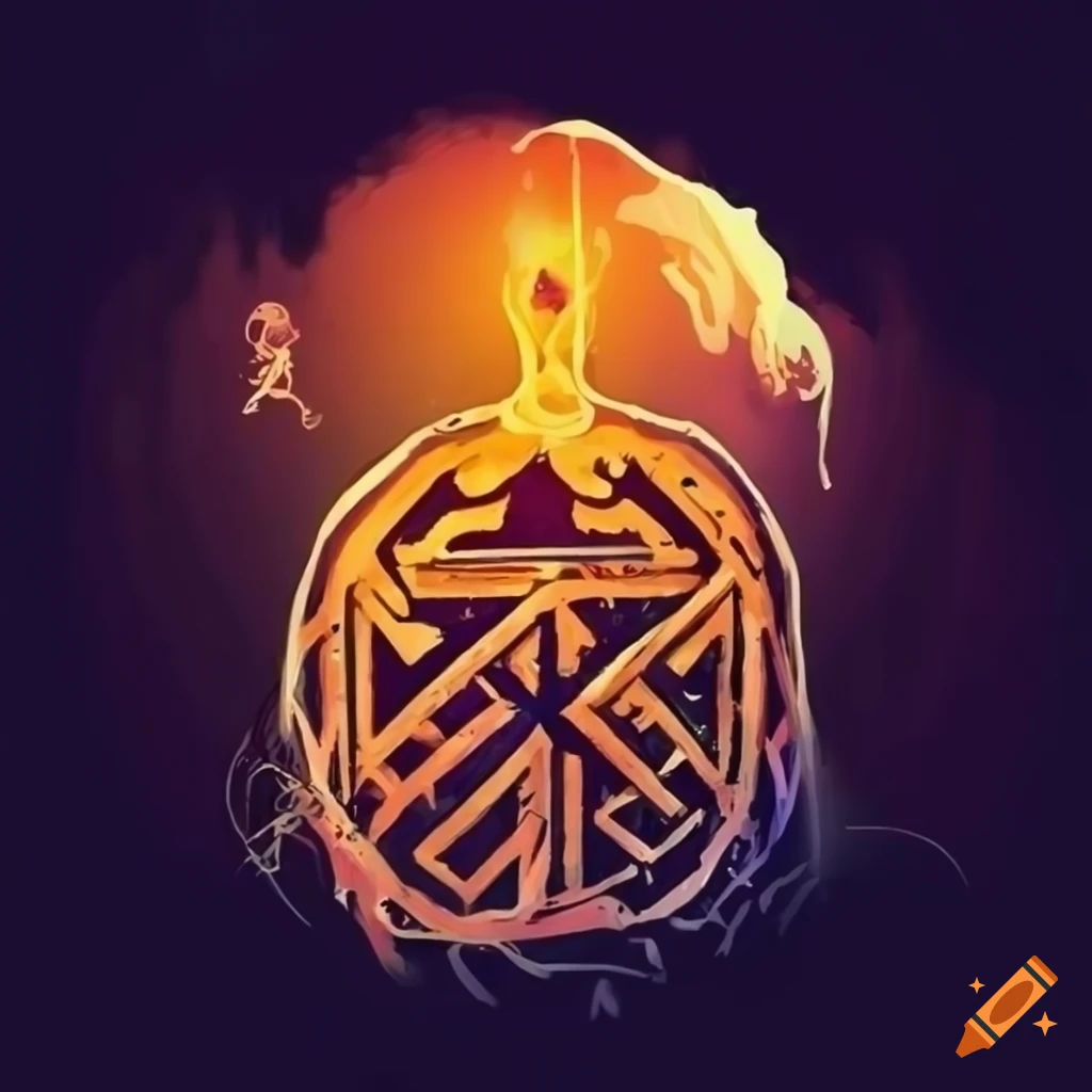 Creative logo design with viking rune and honey theme