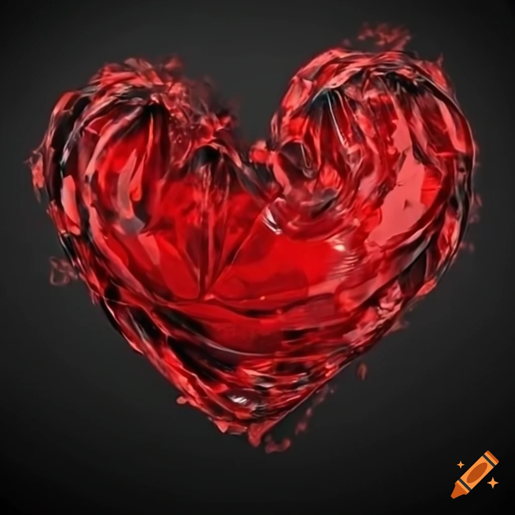 black and red heart symbol