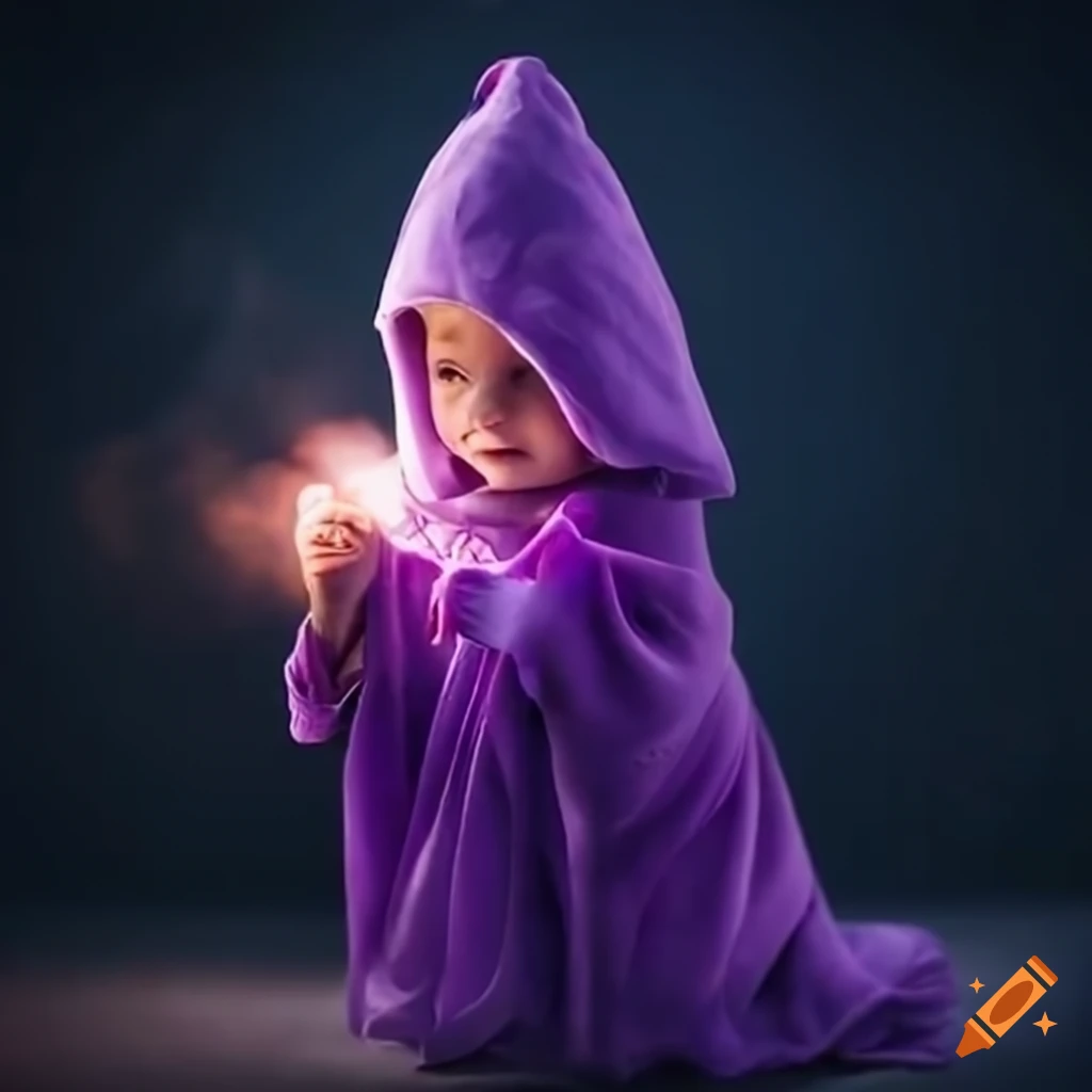 Baby wizard casting lightning spells on Craiyon