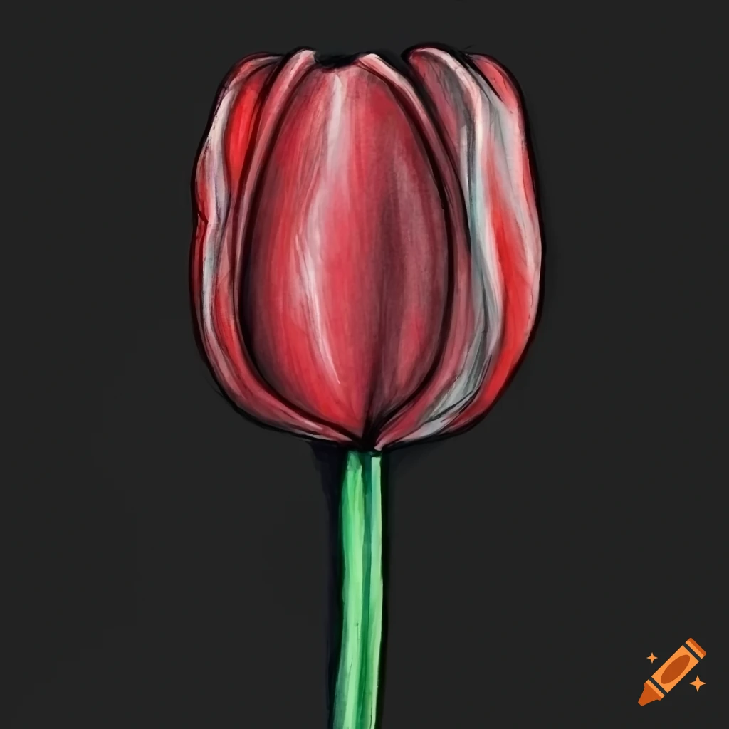 An open tulip flower the drawing is realistic Vector Image