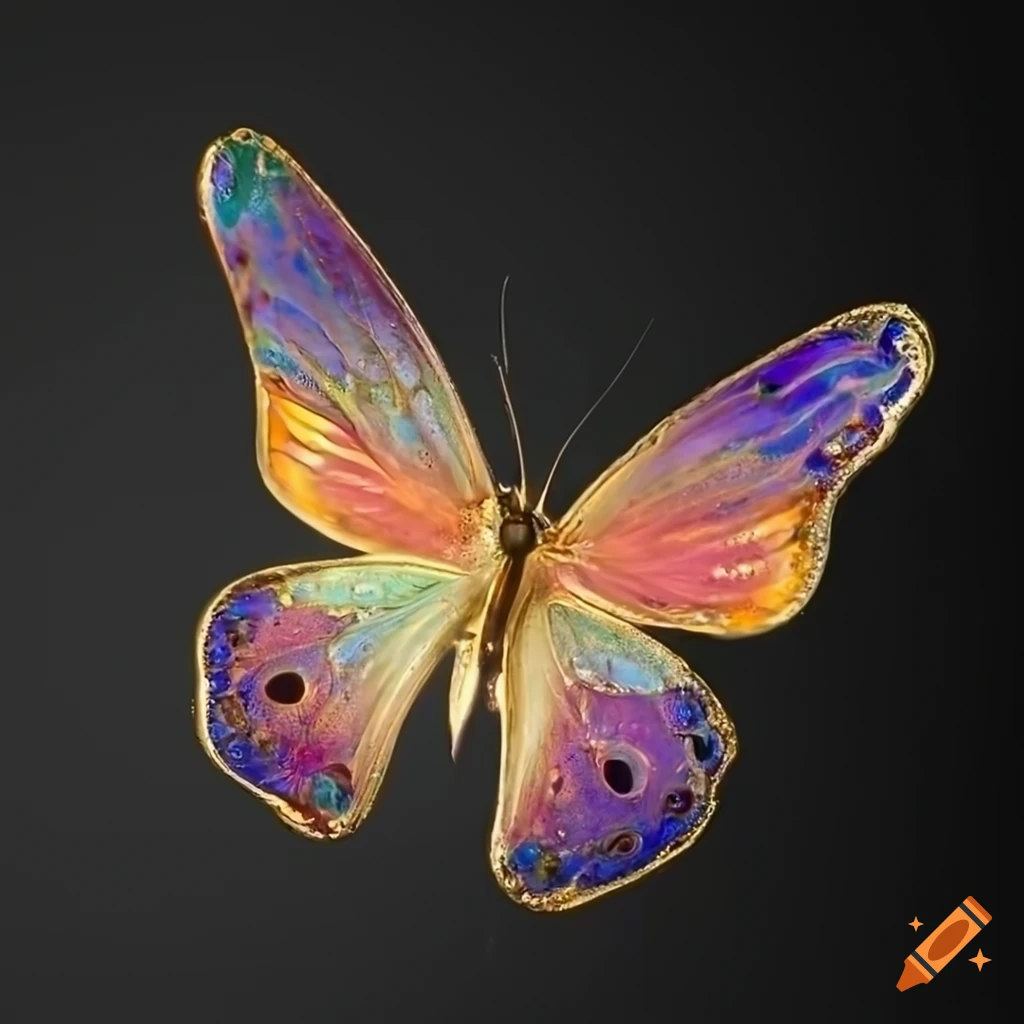 A 3d butterfly with abstract pastel background on Craiyon