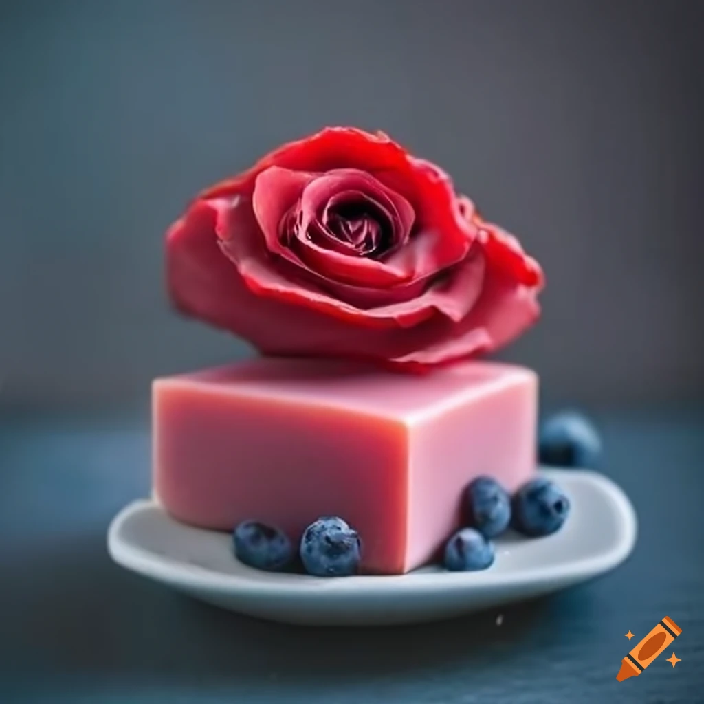 handmade soap with red roses and berries