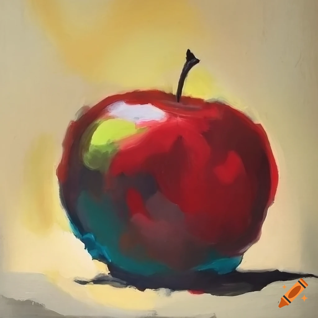 Painting of an apple on Craiyon