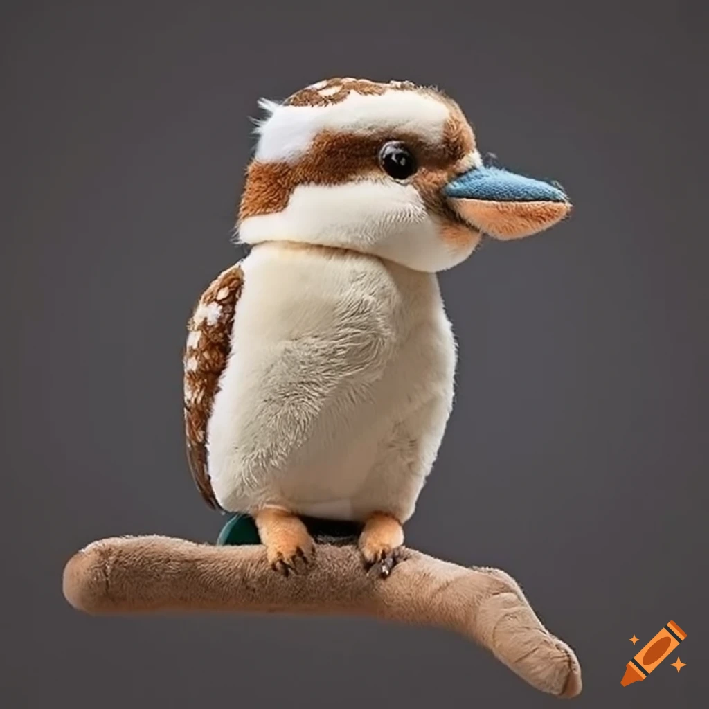 kawaii kookaburra plush toy in Miyazaki art style