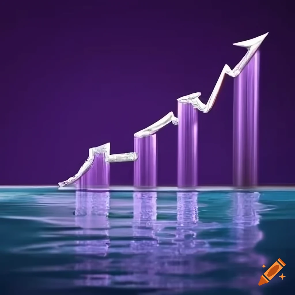 Purple sea water with finance stocks chart on Craiyon