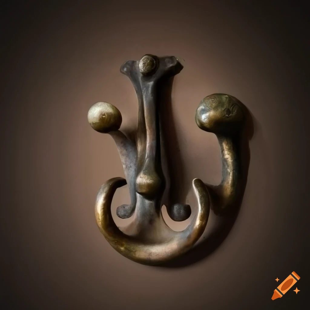 Bronze gothic style coat hook on the wall on Craiyon