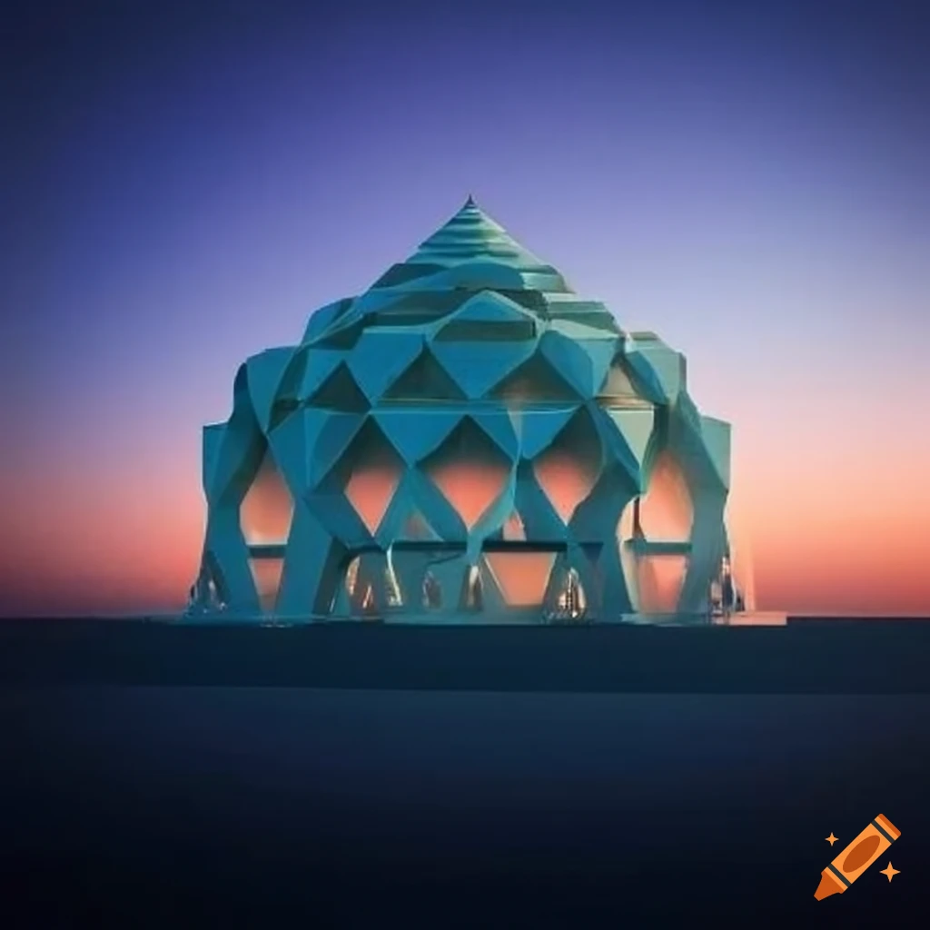 alien-inspired mosque with a square shape