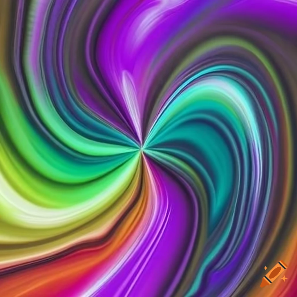 colorful swirl of lime, white, green, yellow, purple, orange, red, lavender, magenta, black, teal, and brown