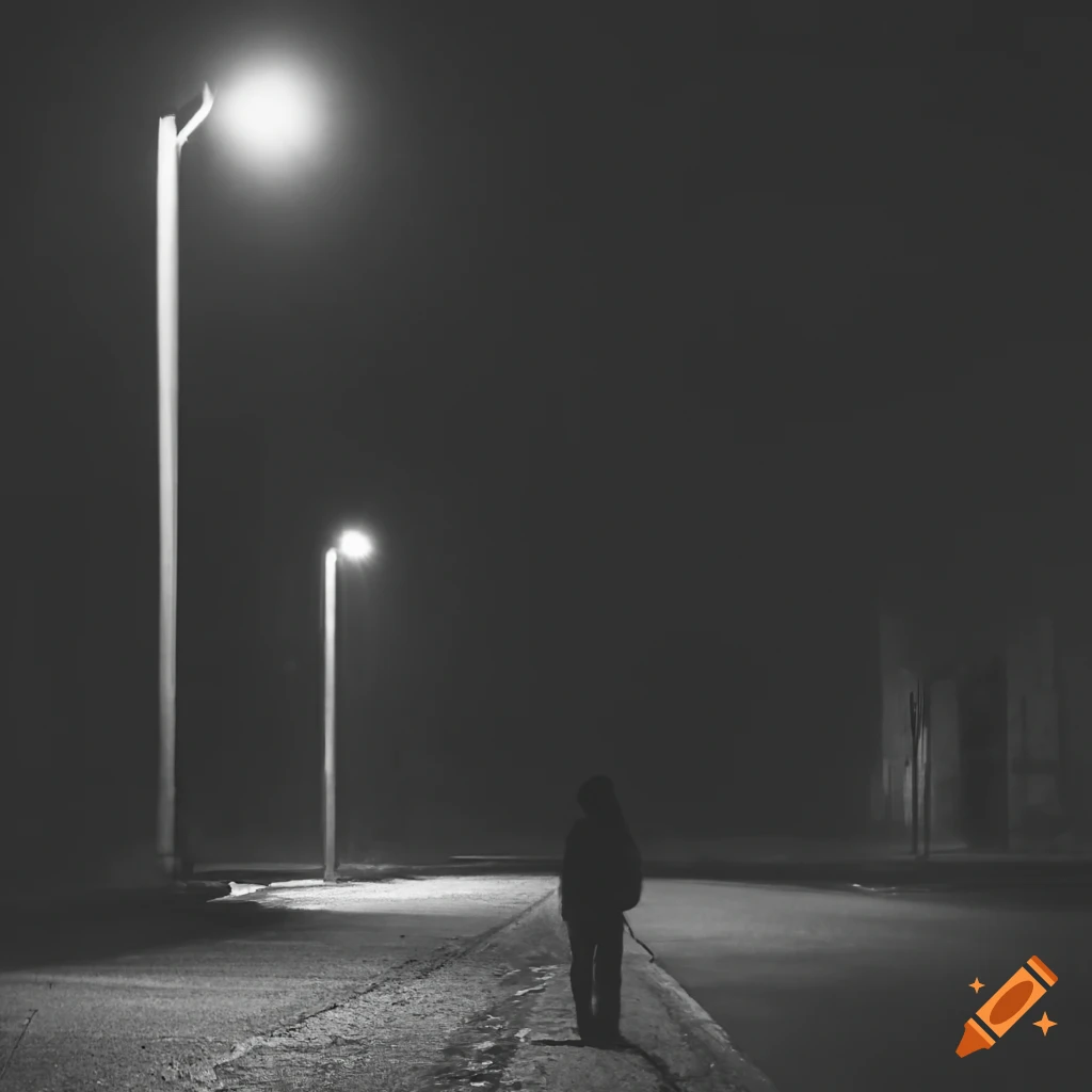 image of a mysterious figure under a street light