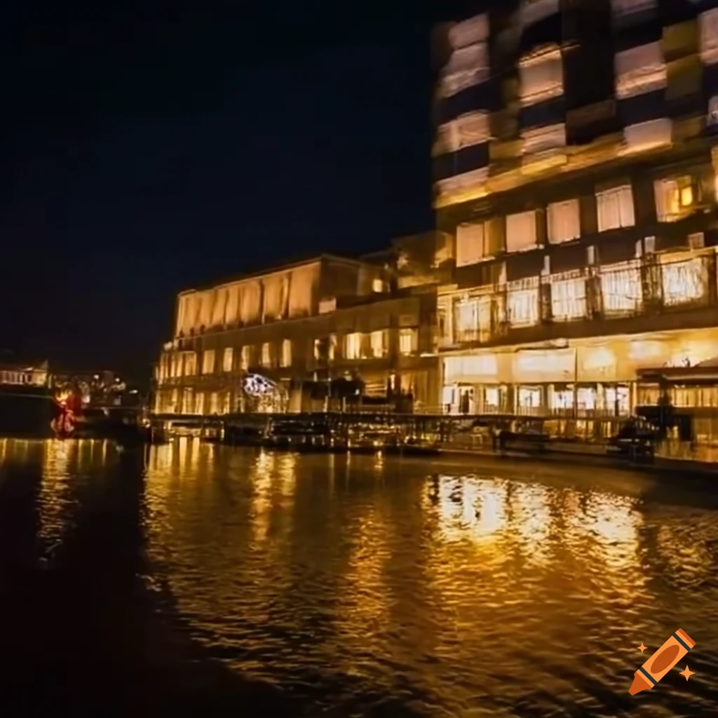 Exterior of the hilbert hotel with infinity symbol on Craiyon