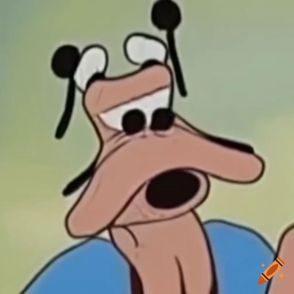 Goofy meme with open mouth