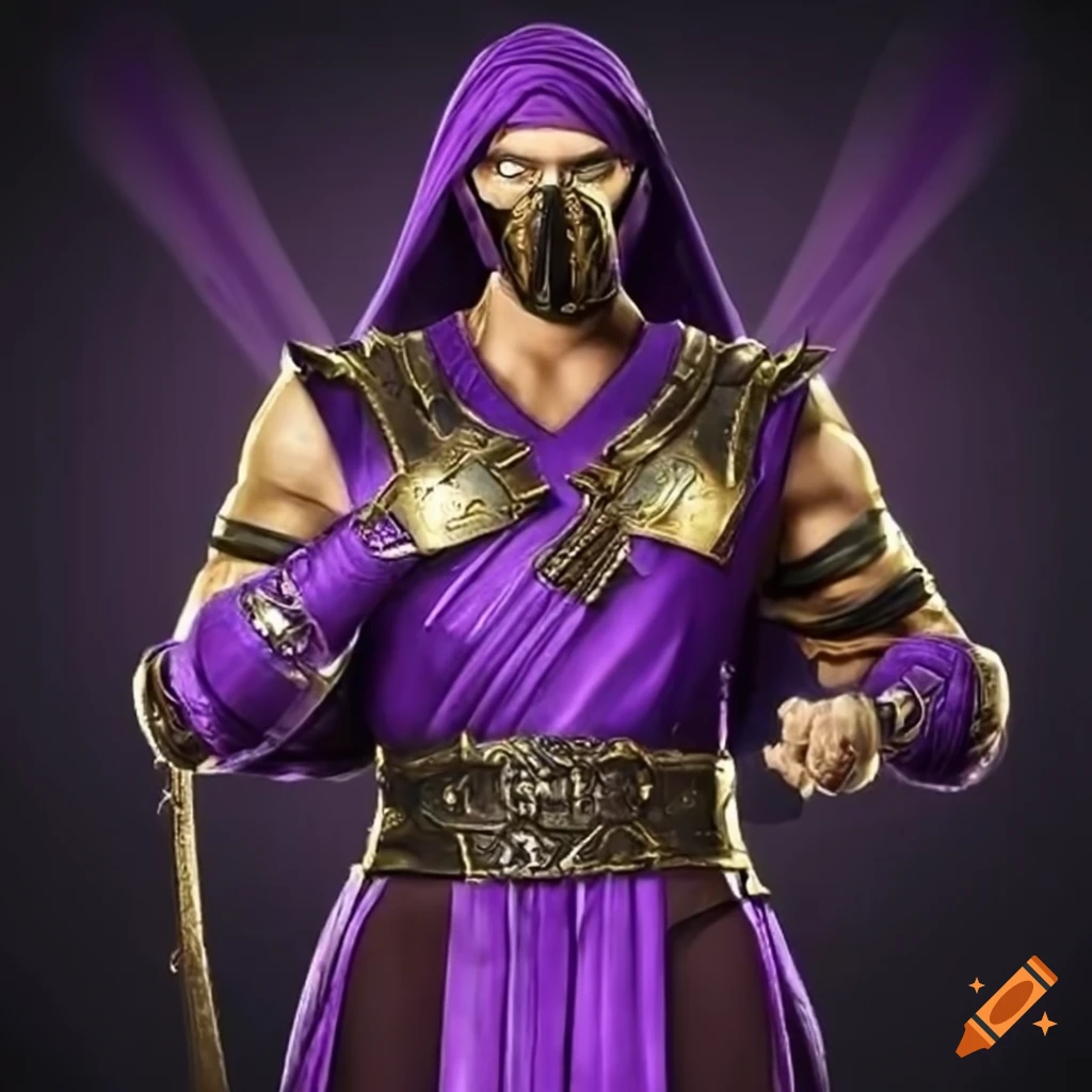 image of a fantasy arab oriental warrior in purple outfit
