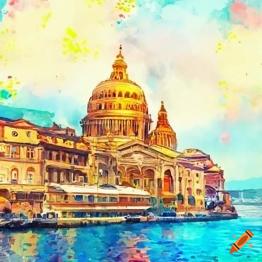 watercolor-illustration-of-famous-tourist-destinations-in-europe-on-craiyon