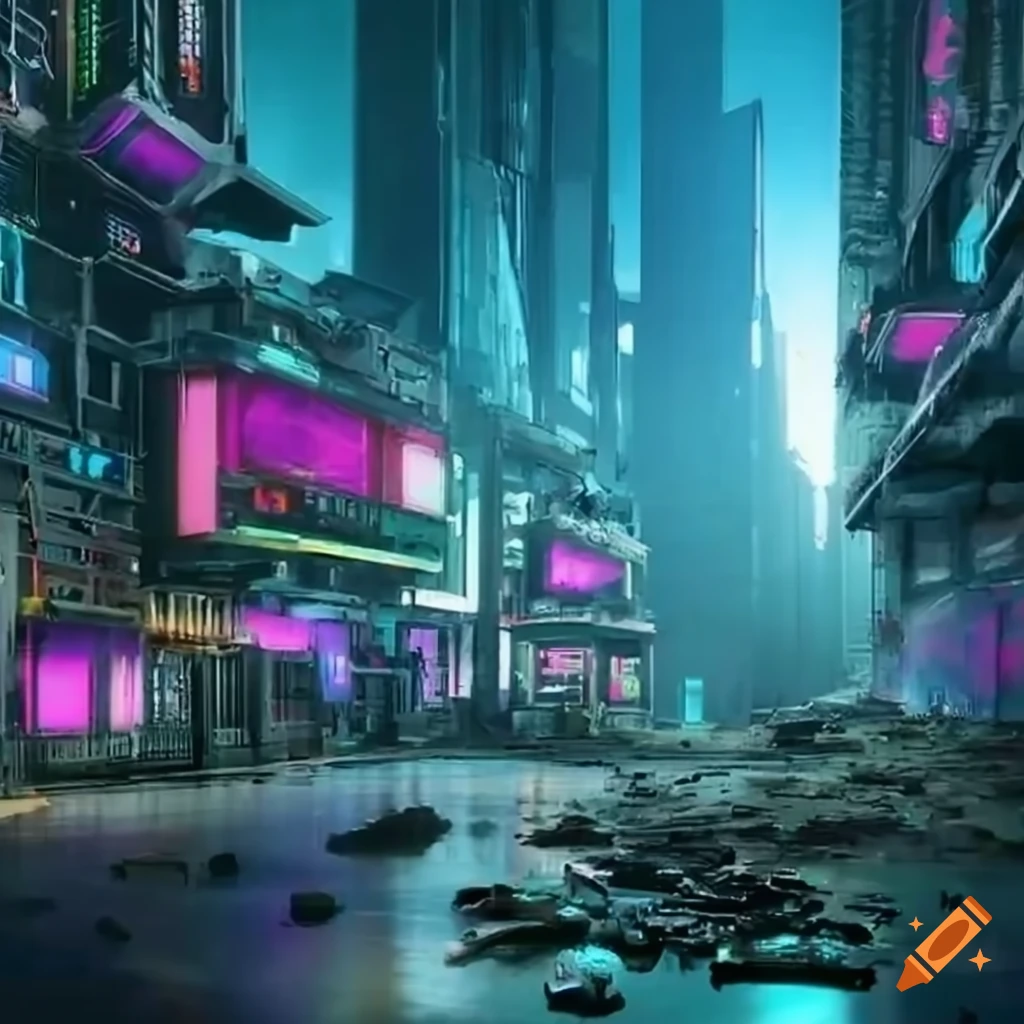 Horizontal view, cyberpunk, animation concept art, studio ghibli style,  clear reflection, full page scan of 3000s detailed concept art, cyberpunk,  mathematics and geometry, architecture, sewage system, urban section, floor  plan, architectural section