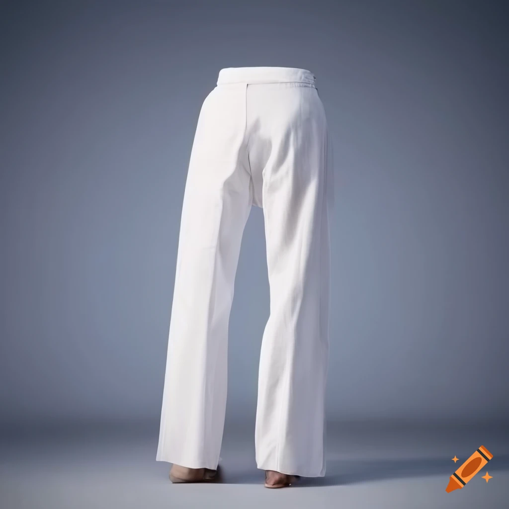 White linen suit pants for men with a loose fit on Craiyon