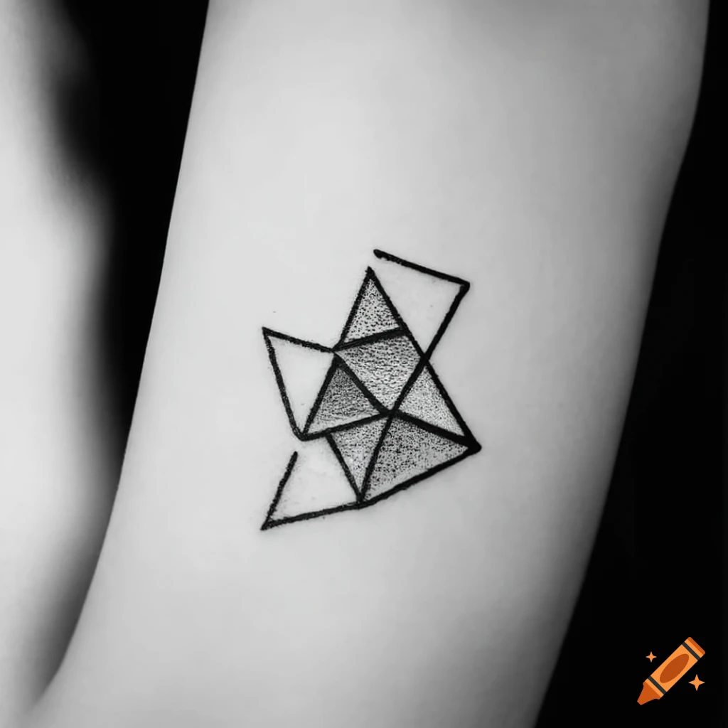Geometric fineline tattoo with circles, squares, and triangles on Craiyon