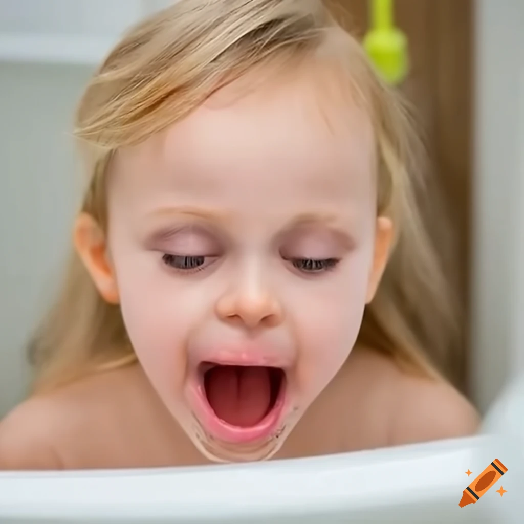 blonde toddler girl enjoying a popsicle during bath time