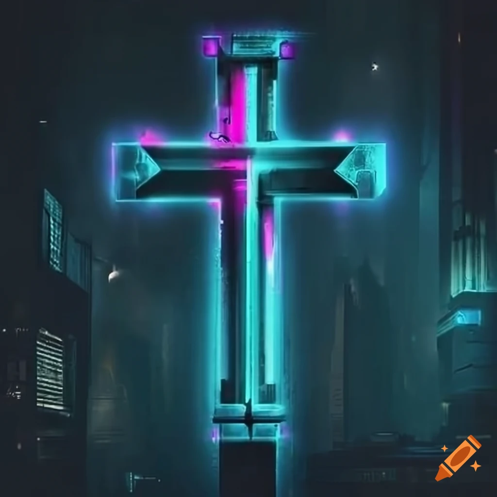 Cyberpunk christian cross
