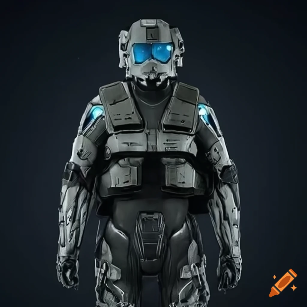 futuristic military exoskeleton suit