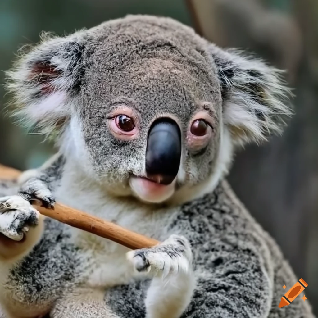 humorous image of a koala enjoying a joint