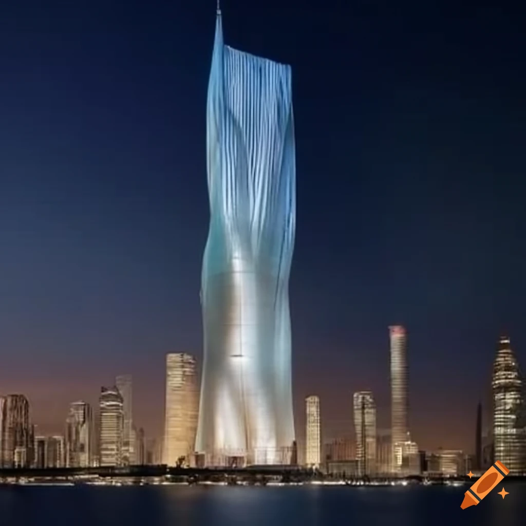 image of a stunning skyscraper wrapped in silk